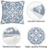 4 Stück Blau-Graue Damast-Kissenbezüge, Vintage Florale Kissenhüllen für Sofa Schlafzimmer Wohnzimmer Heimdekoration 45x45cm
