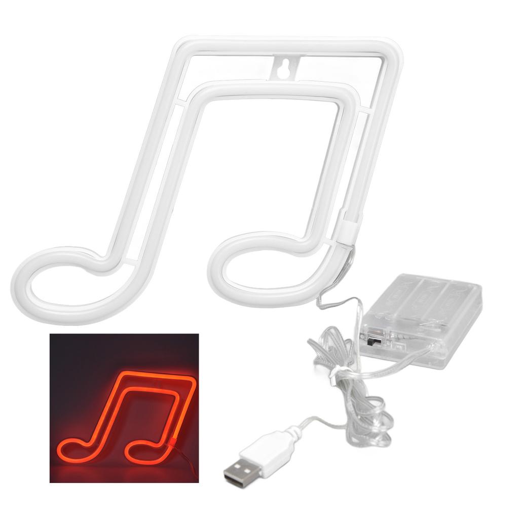 LED Neon Light Music Note Neon Night Light Concert Wall Lamp Party Wall Hanging Neon LampPink Light