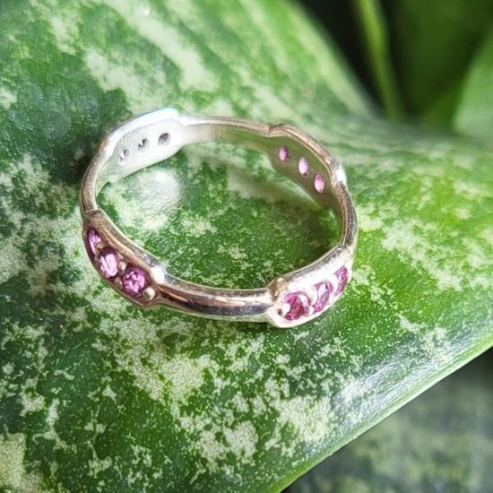Natural Rubellite Garnet Gemstone  925 Sterling Silver Ring 7.5 US, Gift Ring