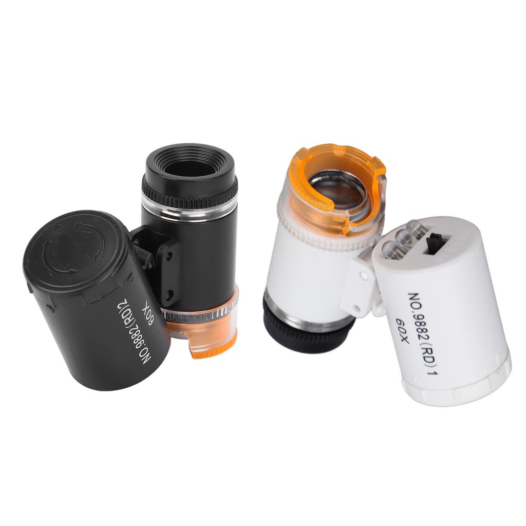 60X miniaturní zvětšovací lupa Přenosná pokladní lupa Detektor LED Light Pocket Microsc