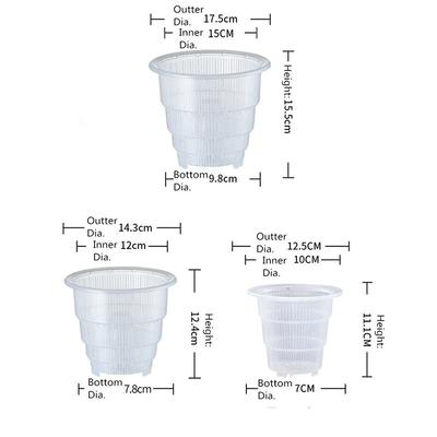 Maceta de Malla de Resina Transparente para Orquídeas Contenedor para Plantar Flores Decoración para el Hogar-Jardinería