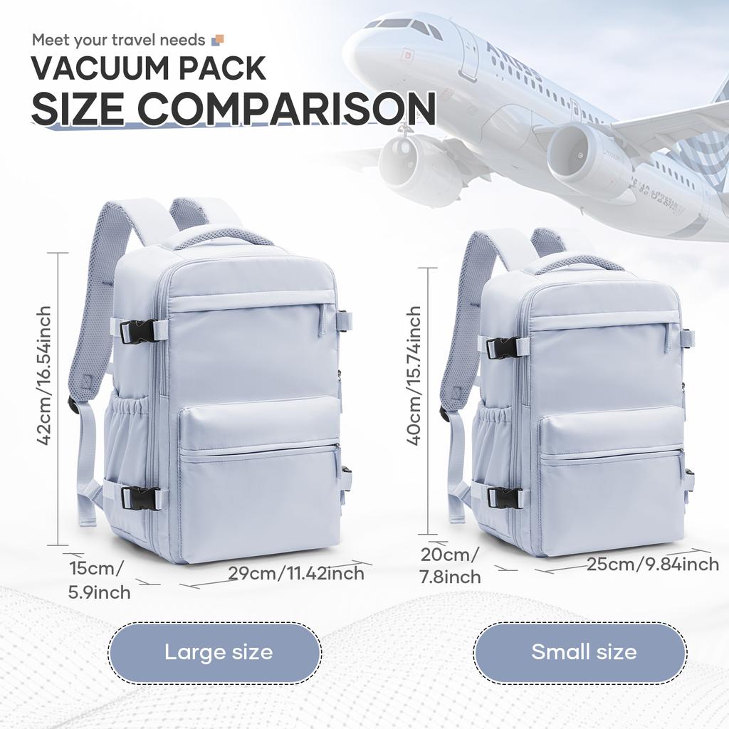 Reise Rucksack Airbag 43x29x15 Kabinentasche Flugzeug, Ryanair 40x25x20 Elektrischer Luft Vakuum Rucksack Handgepäck, Langlebiger Rucksack