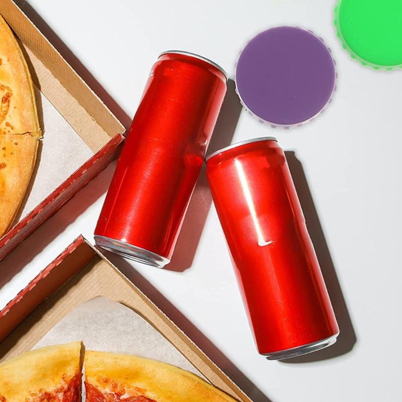 Colorful Can Cover Food Grade Safe Silicone Beverage Lid Leak Proof Portable Sealers for Standard Cans