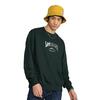 Xline Series Letter Print Crewneck Fleece Sweatshirt Unisex sweatshirt Pine-Green LMT004064100893A01736