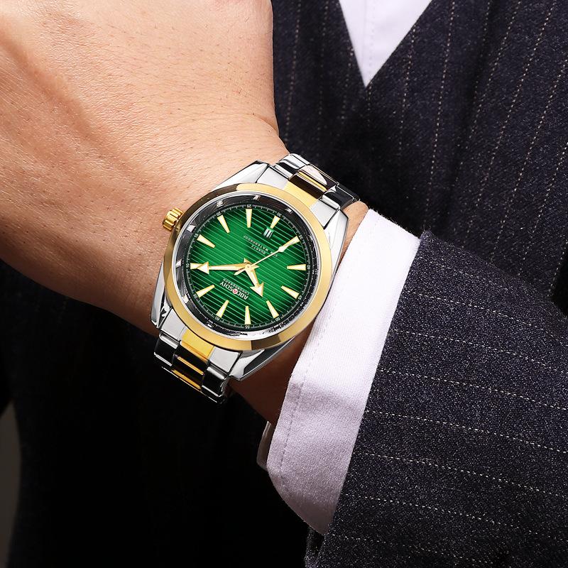 Mens Watches Stainless Steel Belt Quartz Wrist Watch Man Business Watch Calendar Date Luminous Male Casual Bracelet Clock