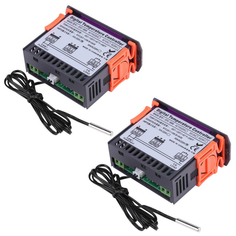 STC-3000 DC 12V//24V AC110-220V Digital Temperature Controller Thermostat Sensor