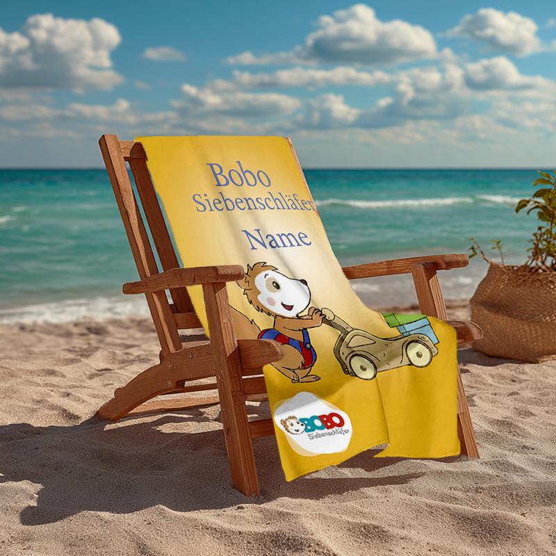 Custom Name Ultra-Soft Beach Towel with Bobo Theme,Ideal for Pool - Camping, Diving - Perfect Travel Essential, Vibrant Beach Towel.