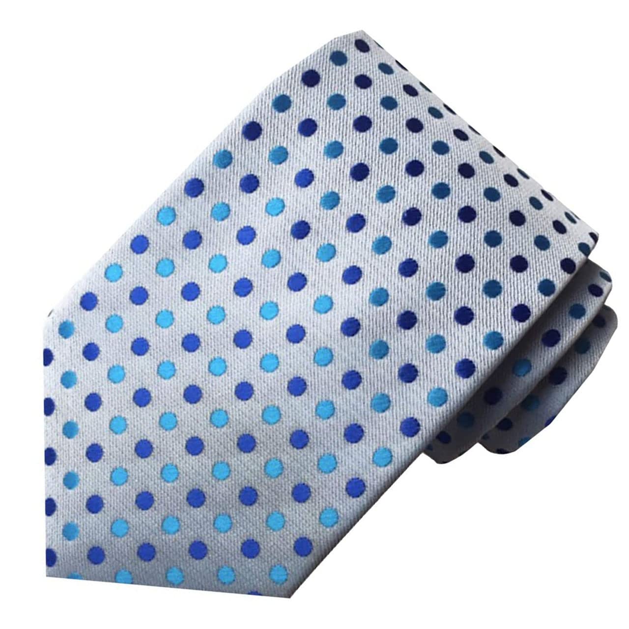 BUZZxSELECTION Men s Polka Dot Tie, Casual & Stylish, Suitable for Suits and Business, NT010 (01 Blue)