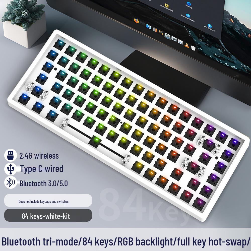 Wireless Bluetooth 68/61 Mechanical Keyboard Kit: RGB, Hot-Swappable, DIY Customizable, Mini, Portable.
