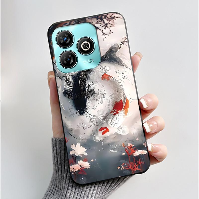 

Phone Case For ZTE Blade A75 4G Z2359 Case Luxury Cute Love Heart Rabbit Funny Black Matte Soft TPU Protective Shell Back Cover ZTE Blade A75 4G