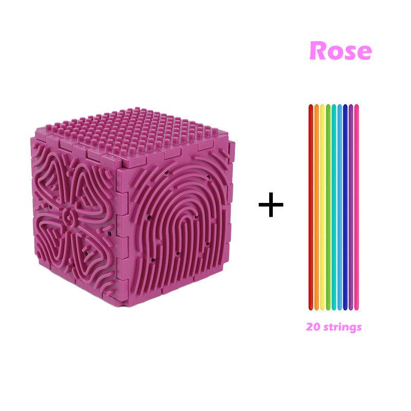 

Silicone Sensory Activity Board House Cube Toys With 20 Strings 6Pc Double-Sided Sensory Fidget Buidling Board For Autism Adhd