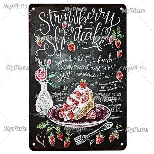 Italy Food Vintage Metal Sign Placă de tablă Vintage Bucătărie Placă Decor Home Wall Decor Bar Semn Home Decor Fructe Poster