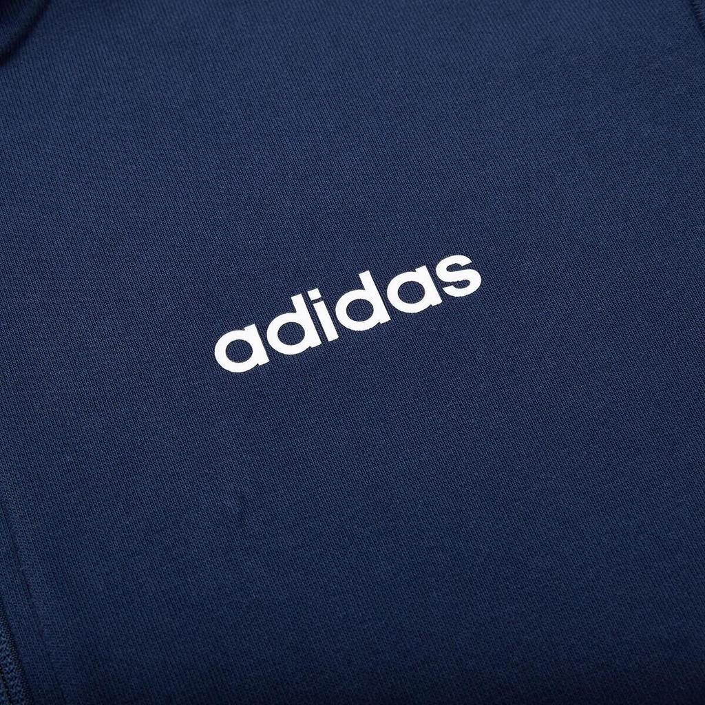 Adidas Logo Print Outdoor Casual Sports Zip-Up Jacket Men Jacket Navy-Blue JJ0424