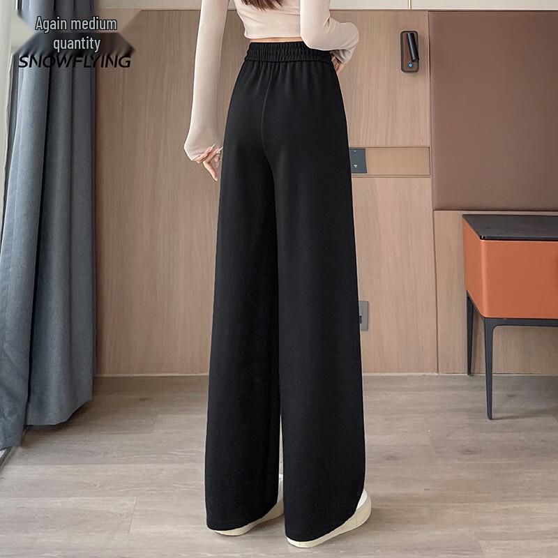 Xuezf Fei Women's High-Waist Draped Straight Leg Casual Pants