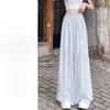 Womens Linen Wide Leg Pants With Embroidery For Summer Casual Wear