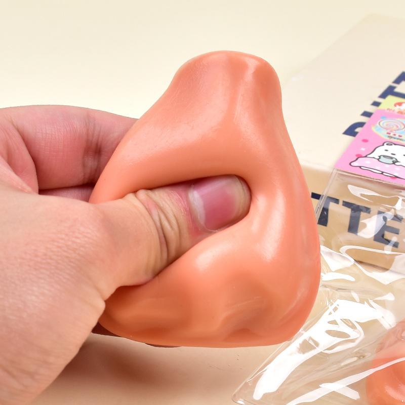 Funny Simulated Nose Shape Squeeze Toys Super Soft Human Nose Fidget Toy Creative Stress Relief Sticky Toy Gifts for Friends