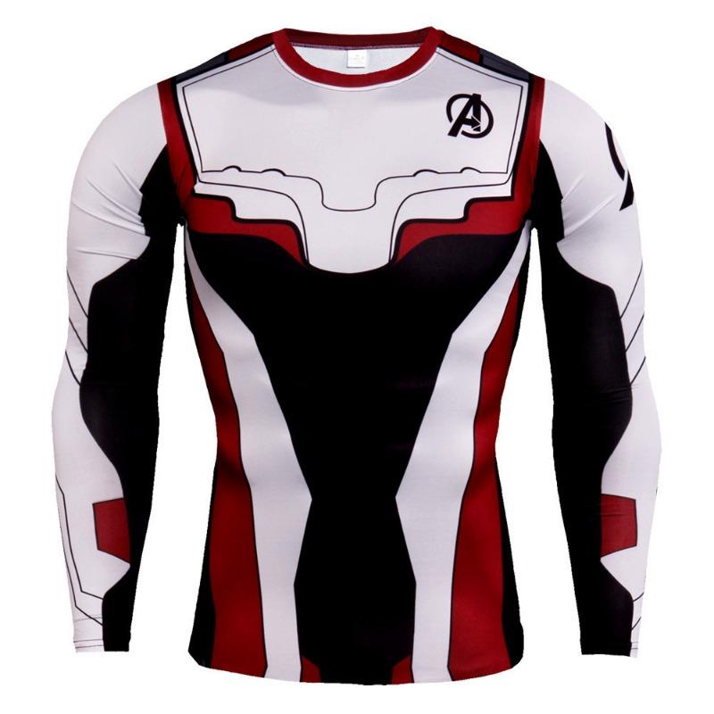 T-shirt Imprimé Numérique 3D Super-Héros Manches Longues Thème Halloween Fête Costumée Tenues de Jeu de Rôle pour Homme