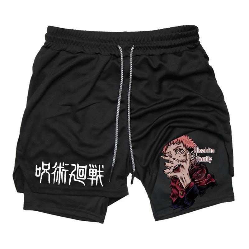 

Jujutsu Kaisen Anime Print Double-Layer Beach & Fitness Shorts - Summer Style 3XL