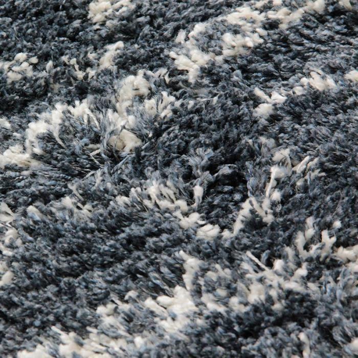 Tapis à poils longs motifs ethniques bleu 133x190