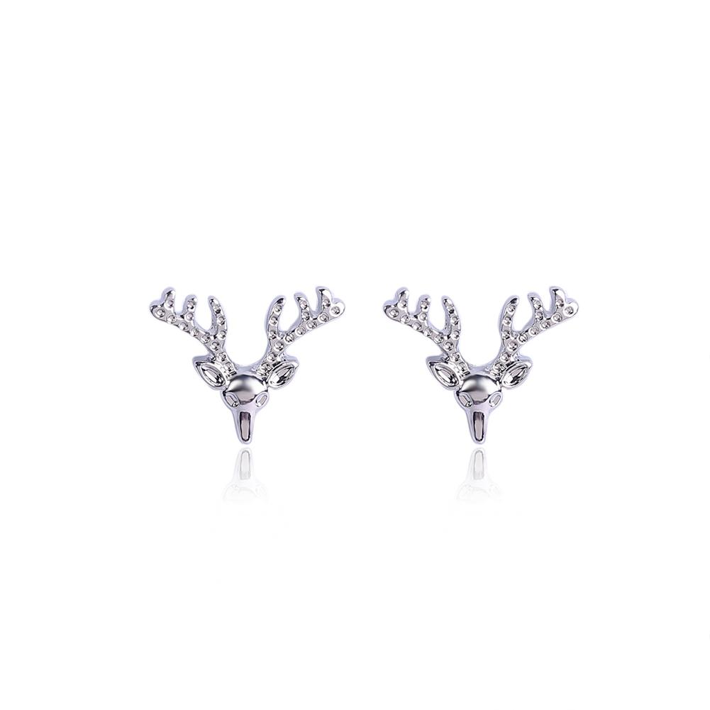 Lady Christmas Rhinestone Ear Studs Santa  Snowflake Deer X-mas Tree Earrings