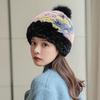 Rabbit Fur Hat Women's Autumn and Winter Thickened and Velvet Versatile Plush Ear Protection Warm Fur Fur Woven Hat Korean Version
