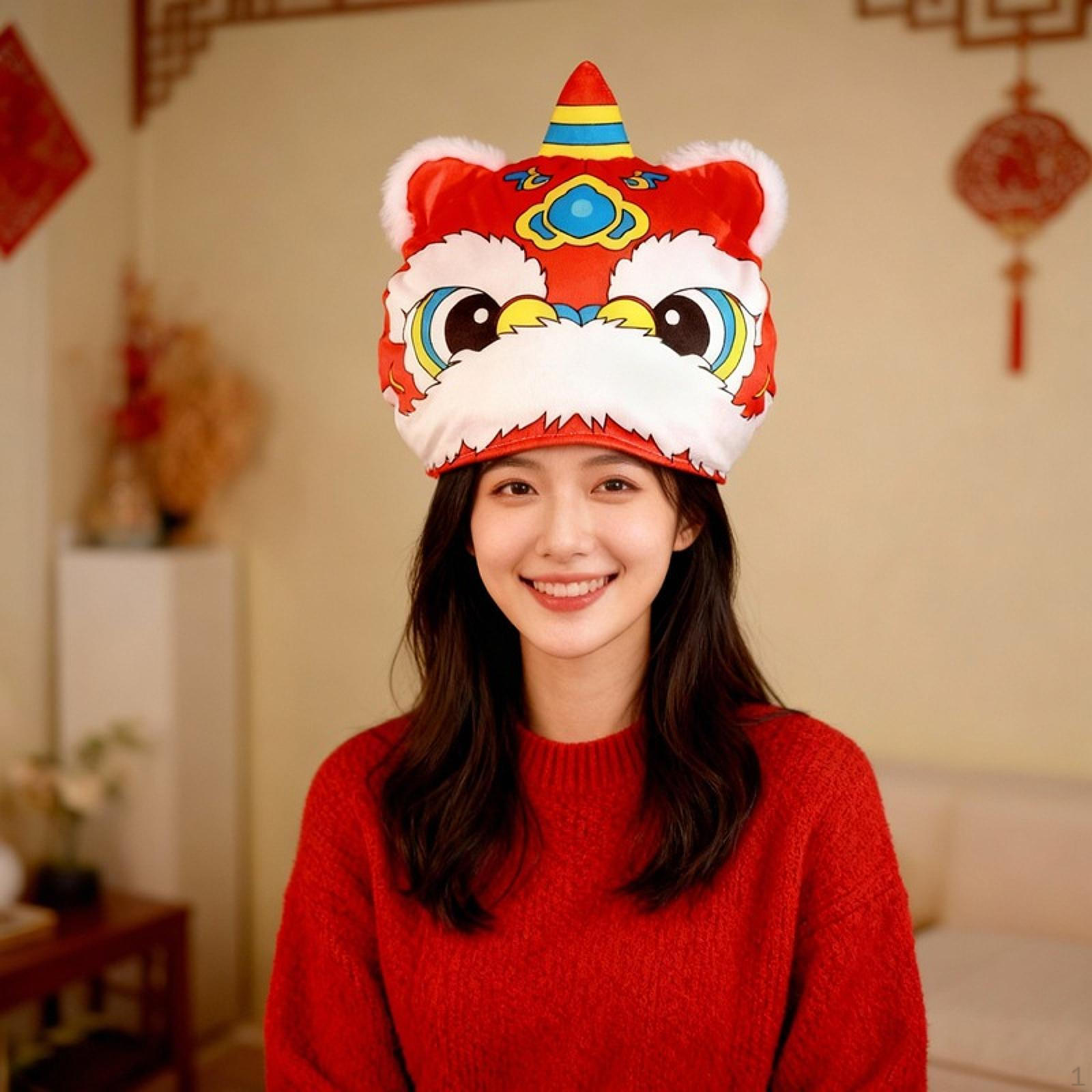 

Chinese Lion Dance Hat Headdress for Fancy Dress Holiday Stage Performance Show