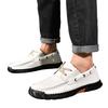 Men's Casual Large Size Lace-Up Round Toe Leather Loafers Slip-On Shoes Durable Flexible Sole Comfortable Fit