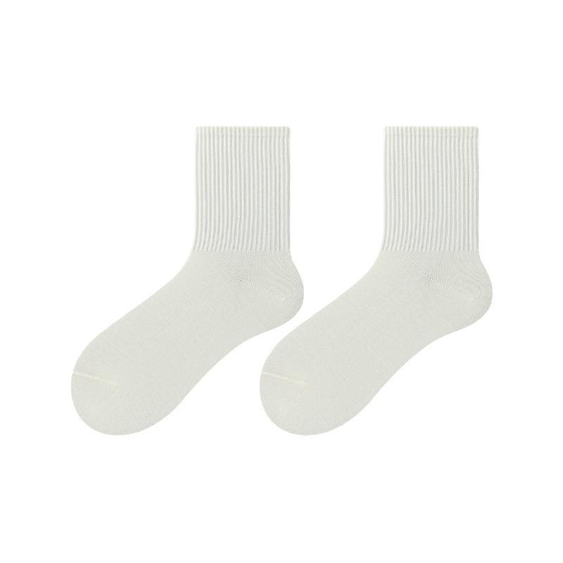 Summer Thin, Breathable, Deodorizing and Antibacterial Women's Socks, Solid Color Pile Socks, One-piece Boneless Cotton Socks