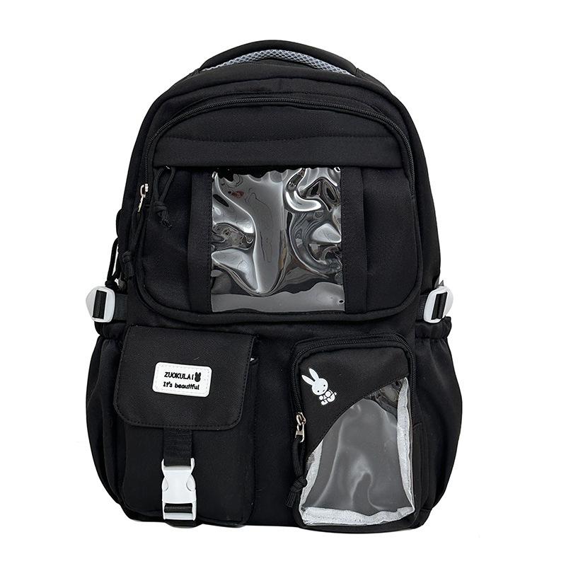 Schoolbag Cute Little Fresh Junior High School Student Large Capacity Schoolbag High School Student Backpack College Girl Transparent Pain Bag Baby 