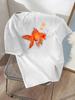 Summer Cotton Goldfish and Star Print Tshirts Womens ONeck Short Sleeve T Shirts Casual Street Tops Suitable for Daily Wear