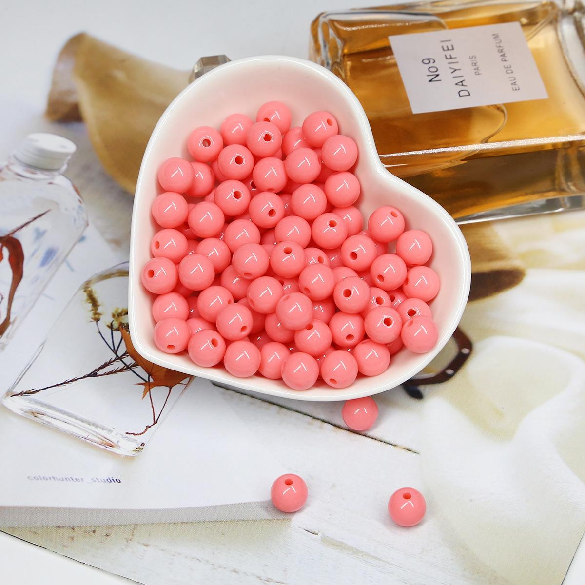 

Акриловые круглые бусины - однотонные конфетные цвета для самостоятельного изготовления украшений и поделок 8mm diameter, 1.8mm hole, 100 pieces