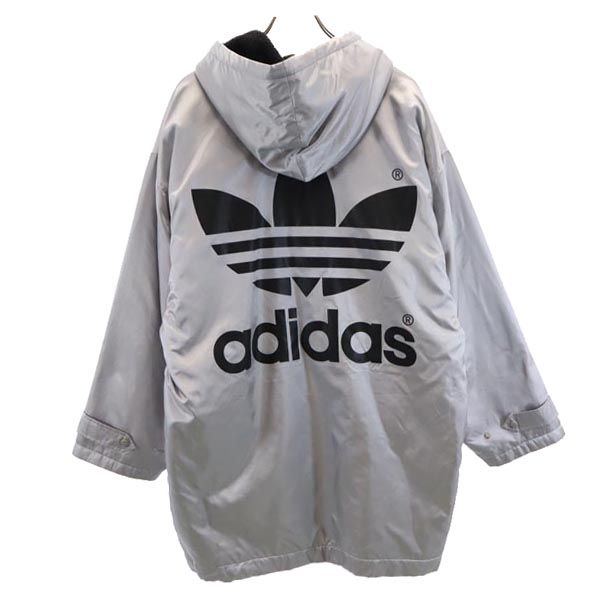 adidas 80s Vintage Descente Bench coat L Silver Back bore Men's Used