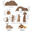 Wooden Empty Tomb Easter Scene Ornament Mini Decorative Easter Resurrection Scene Statue DIY Easter Cross Ornament