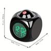 1pc Multifunction Projection Chime Clock LED Light Alarm Clock Voice Prompt Temperature Chime Clock Projection Clock