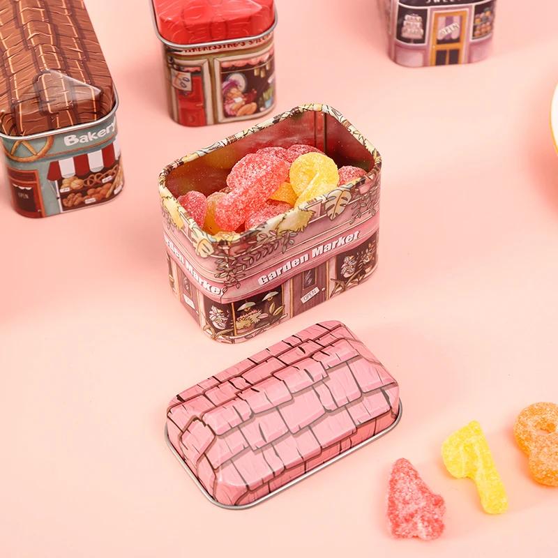 10pcs Mini Painting Tin Box Locker Storage Tinplate Boxes Random Color Candy Home Jewelry Storage Box Metal Container Kids Gifi