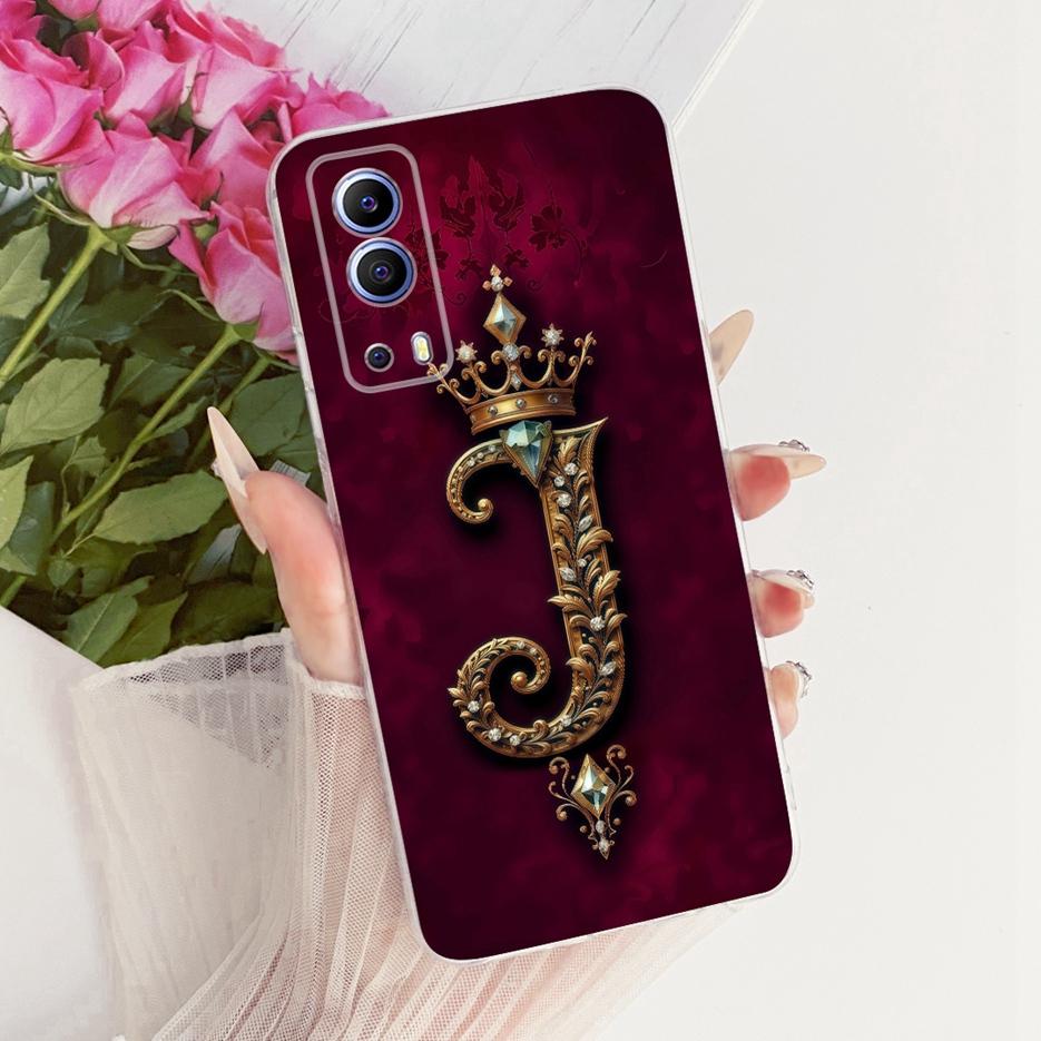 For Vivo Y52 5G Case V2053 Cute Crown Letters Cover Soft Silicone Phone Case For Vivo Y72 5G V2041 Y 52 VivoY52 VivoY72 5G Shell