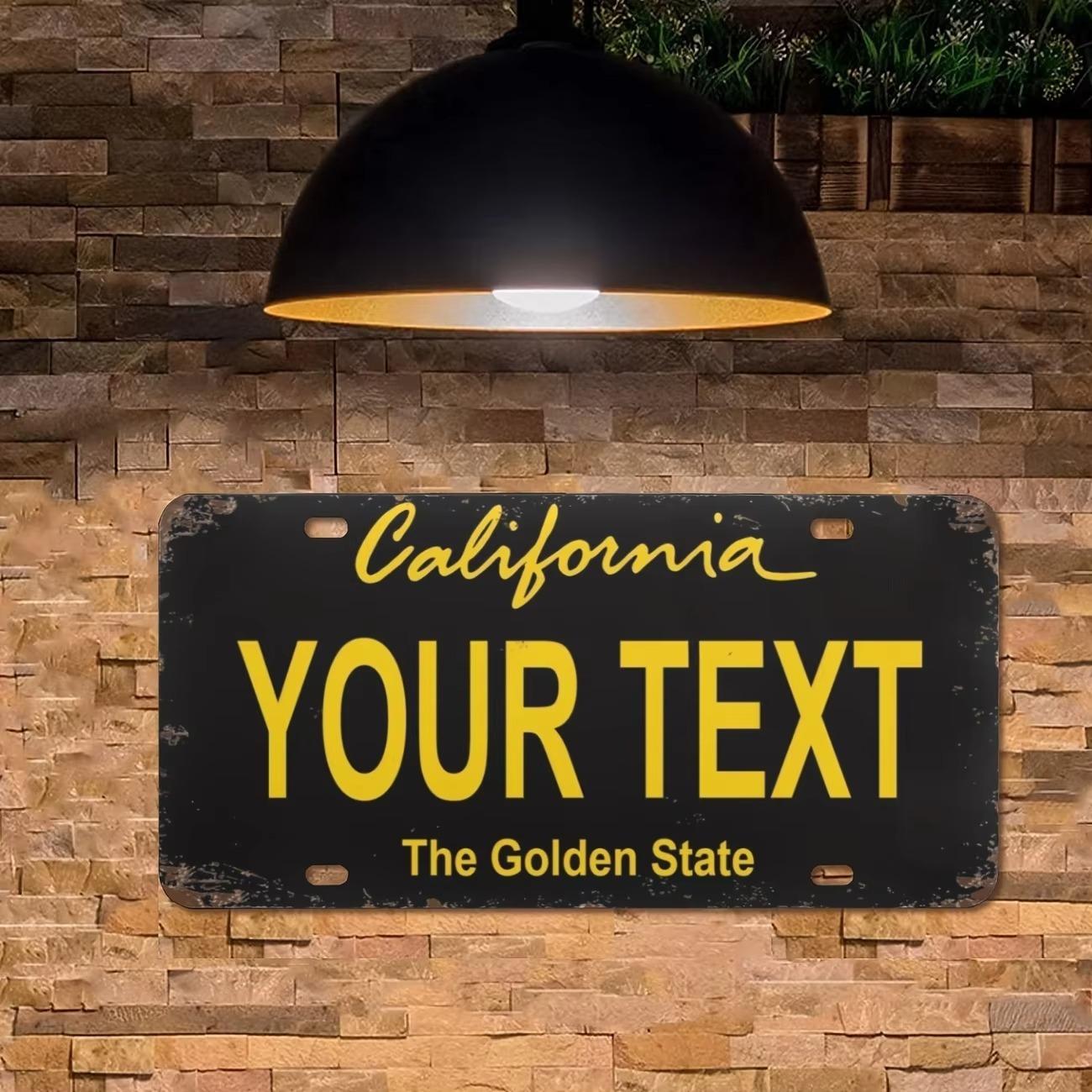

Classic California License Plate Sign Metal Wall Decor Custom Personalized Car Home Bar Garage Art Waterproof червоний