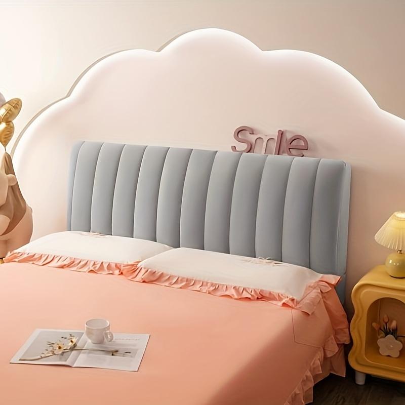 Funda para cabecera de cama de terciopelo suave y grueso de lujo, funda para cabecera acolchada de felpa corta de alta calidad, funda protectora para cabecera de cama todo incluido