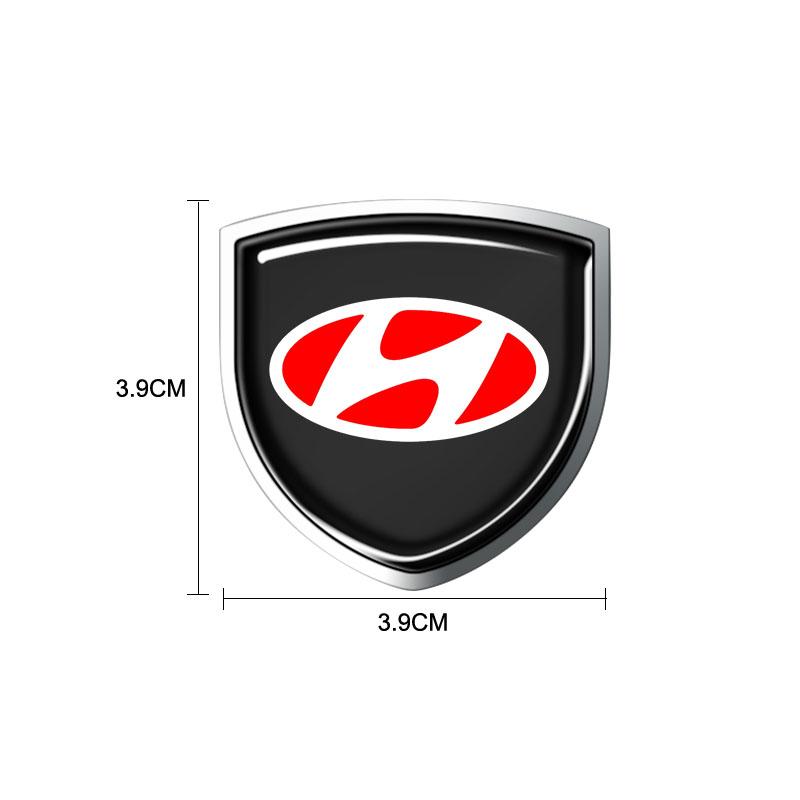 1 stk 3D Metall Auto Dørskjold Emblem Bil Karosseri Merke Klistremerke Styling For Hyundai Fe Sonata Solaris Azera Creta I30 IX25 IX35