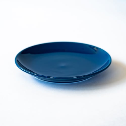 Saikaitoki Hasami Ware Common Plate, Navy Blue, Approx. 15cm Diameter, Microwave and Dishwasher Safe, Made in Japan, 13205