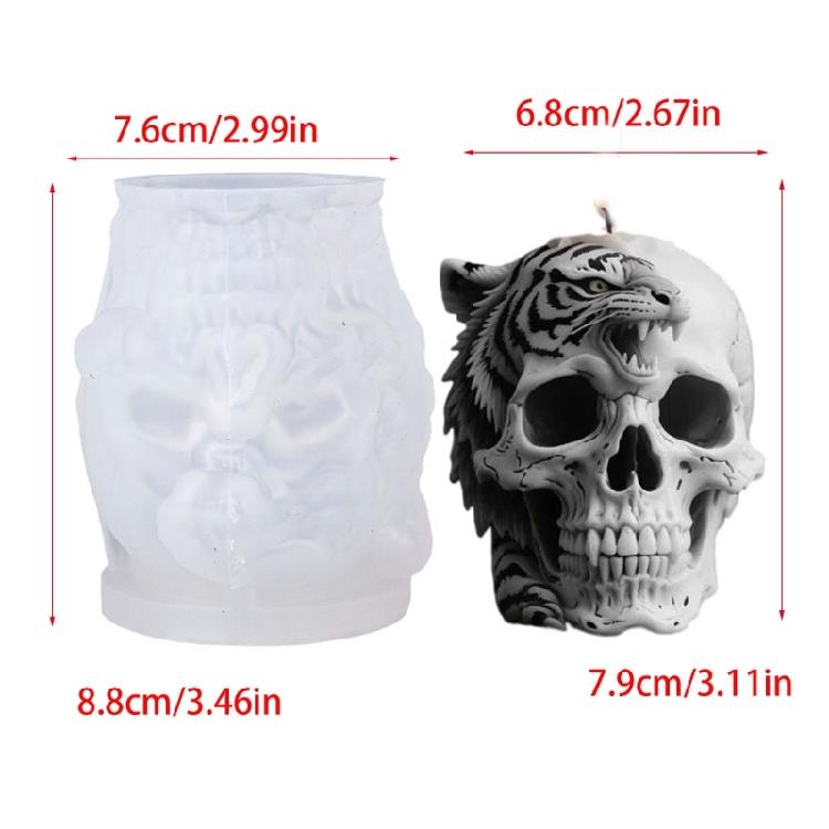 Totenkopf-Form Silikonformen für handgefertigte Kerzenseife Einfache Entformung Vielseitige Silikonform für Harzguss
