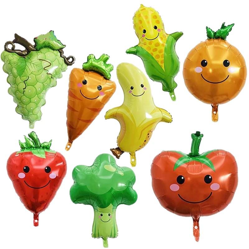 Fruit & Veggie Shaped Foil Balloons - Party Decor & Photo Props for Birthdays and Events