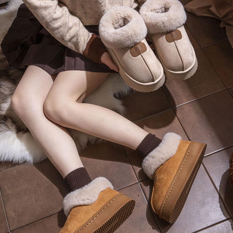 Cotton Slippers Autumn and Winter 2025 New Bag Heel Indoor Home Non-slip Soft-soled Plush Warm Shoes