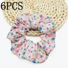 6pcs/lot Hair Scrunchies Bands Scrunchy Ties Ropes Ponytail Holder for Women Accessories Fabric Headwear Ditsy Floral Sweet Cute