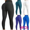 2er Pack Damen High Waist Strukturierte Bubble Butt Lifting Leggings Yoga Hose Stretch Fitness Laufstrumpfhose