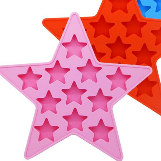 Star-Shaped Silicone Ice Cube Tray Food-Grade Flexible Mold for Ice Candy Chocolate Easy-Release Dishwasher Safe Creative Baking Tool