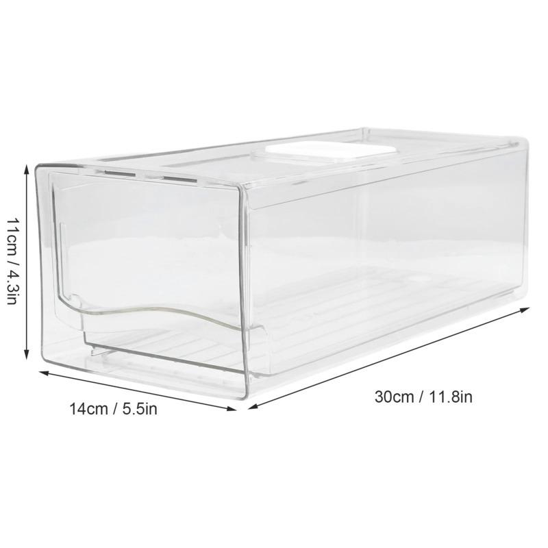 1PC Refrigerator Organizer Bins Stackable Fridge Food Storage Box With Handle Clear Plastic Pantry Food Freezer Organizer Tool