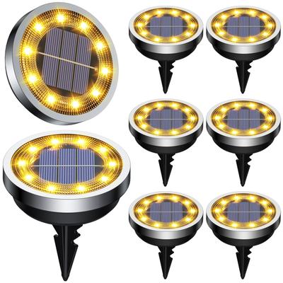 Solar Light, Outdoor, IP65 Waterproof, Recessed, Garden Light, Solar Powered, High Brightness, 10 LEDs, Automatic On, Light Sensor, Solar Panel