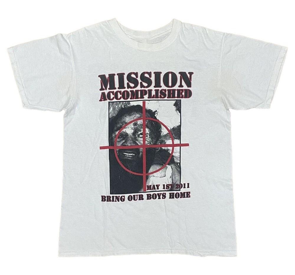 Редкая винтажная футболка Y2K с надписью «Миссия выполнена» Усамы бен Ладена, унисекс XXL