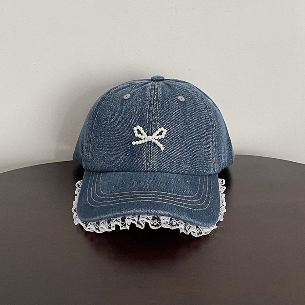 

Pearl Bowknot Baseball Hat Bowknot Peaked Cap Fashion Bow Baseball Cap Sports чорний